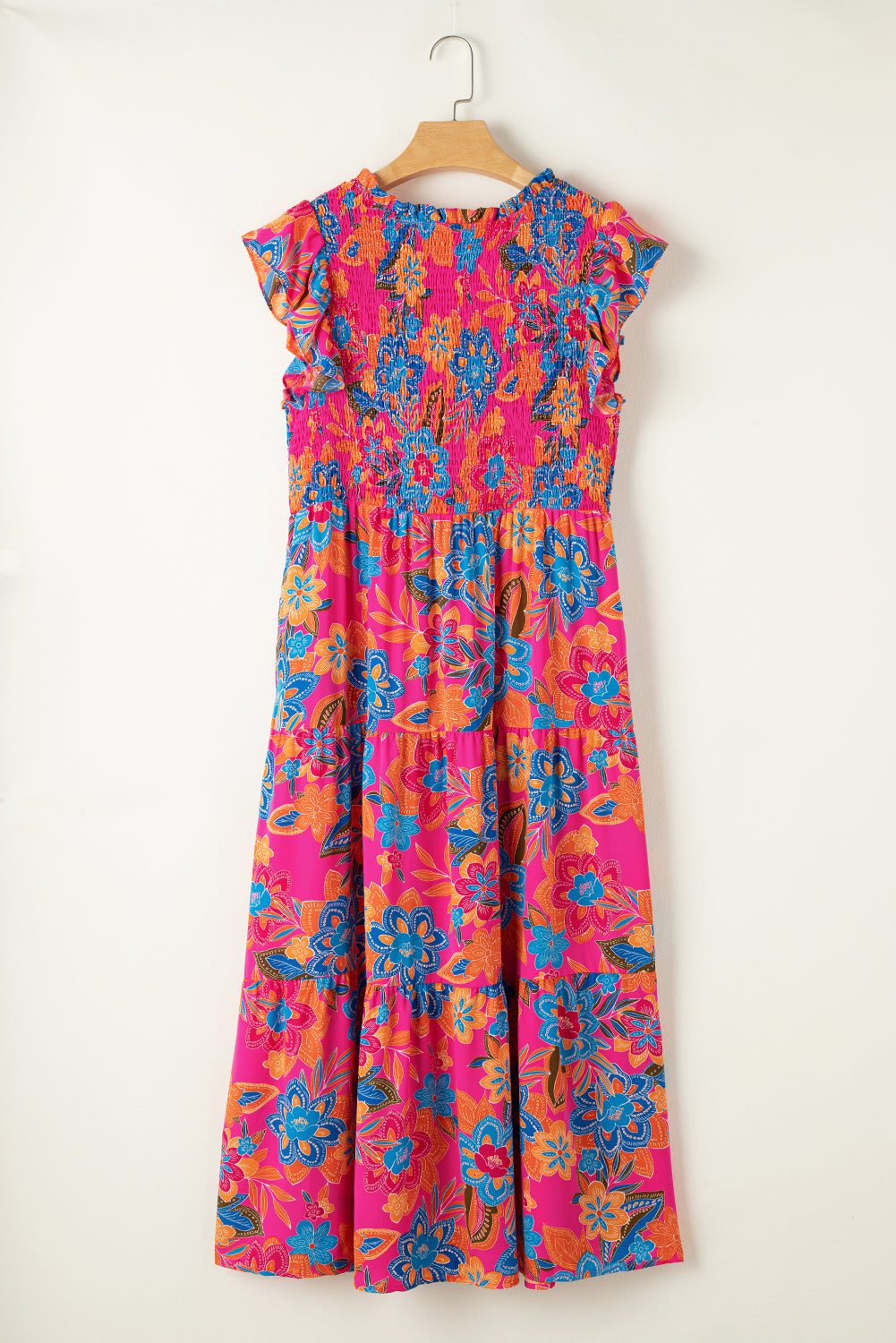 Floral Flutter Sleeve Maxi Dress Plus Size