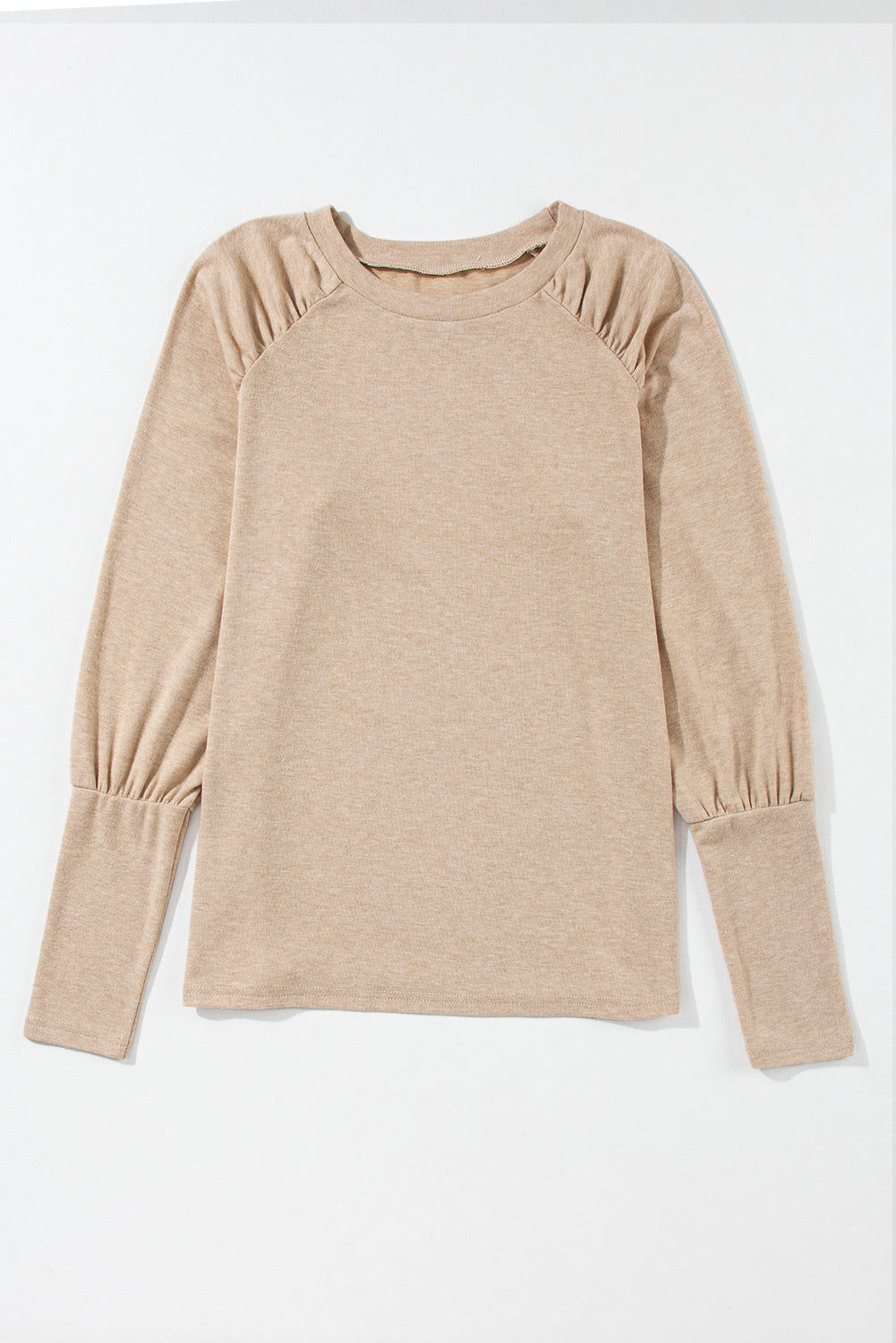 Ruched Raglan Long Sleeve Top