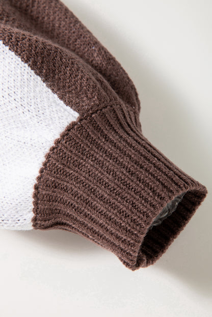 Checker Bishop Sleeve Sweater