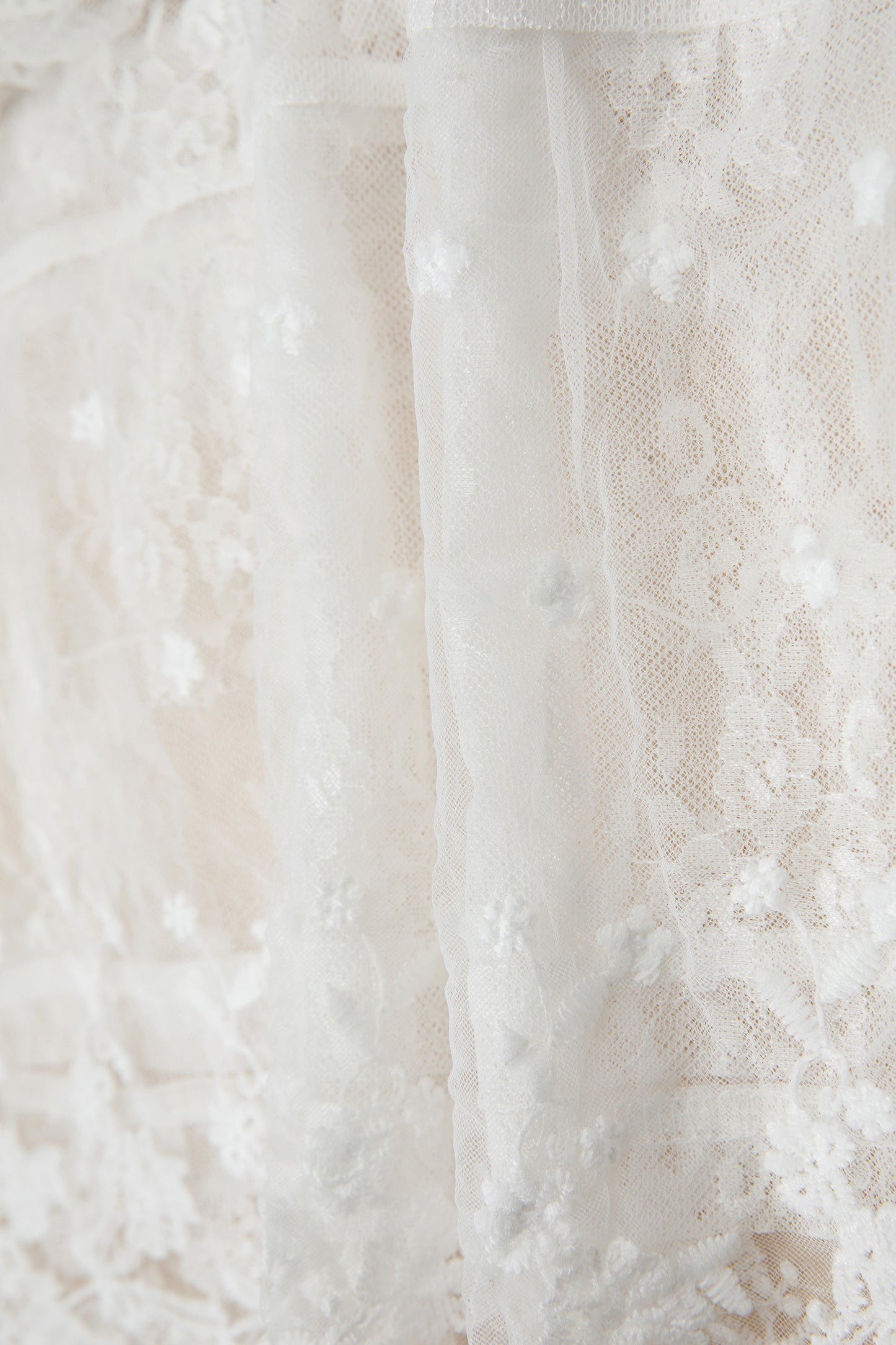 Sheer Floral Lace Ruffle Tiered Blouse & Cami