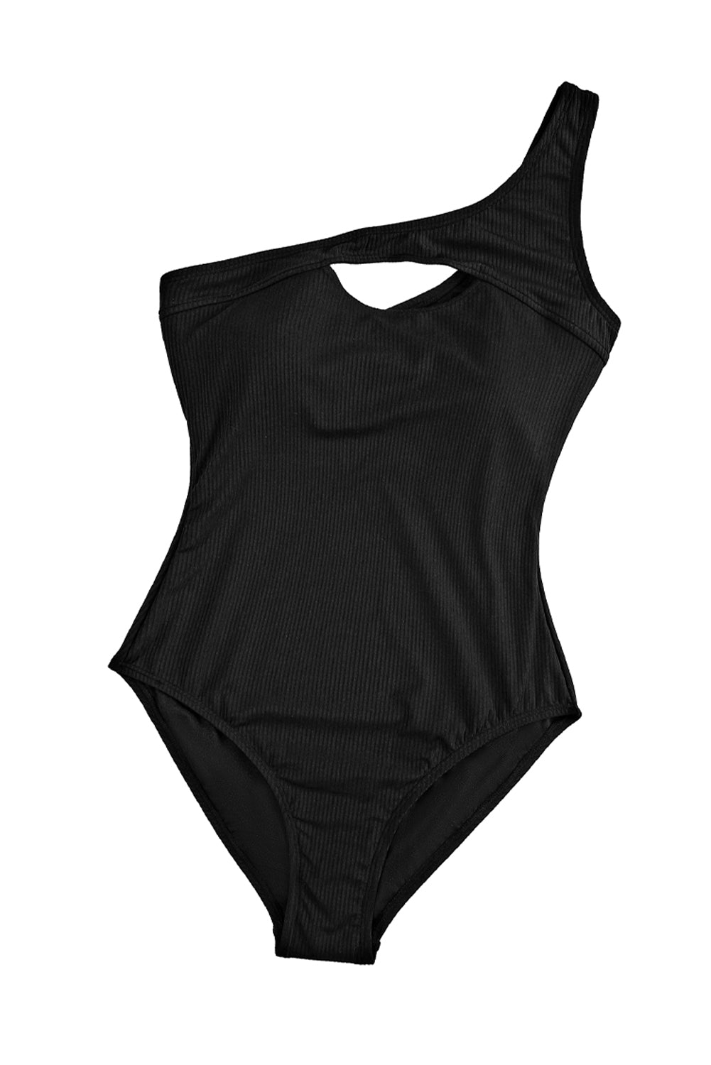 Ribbed One Shoulder Cut-Out Swimsuit