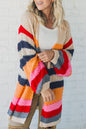 Stripe Knitted Open Cardigan