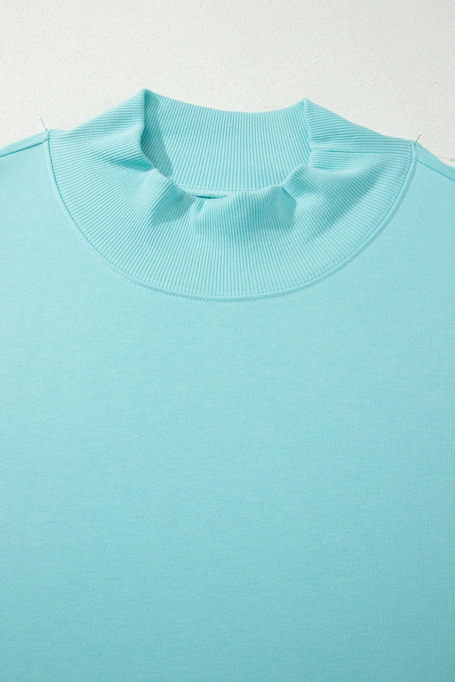 Plus Size Solid High Neck Cap Sleeve Top