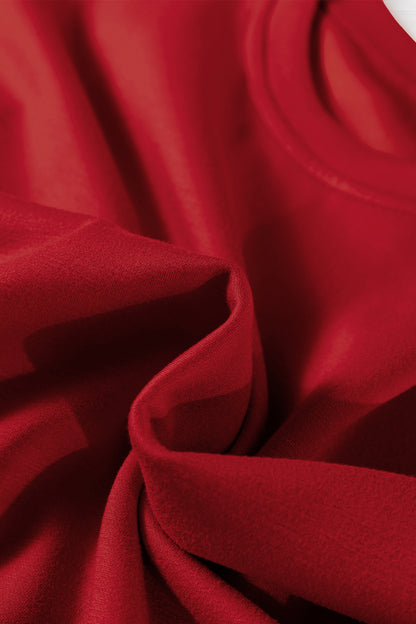 Solid Drop Shoulder Pullover and Mini Skirt Set