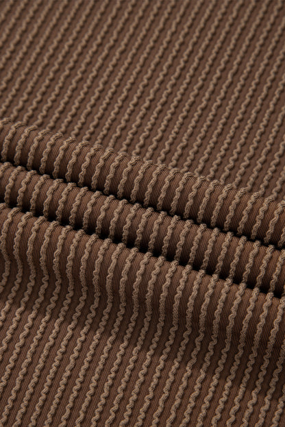 Corded Knit Long Sleeve Top and Shorts Set