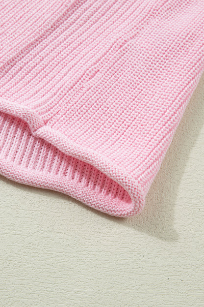 Solid Button Front V-Neck Sweater Knit Vest