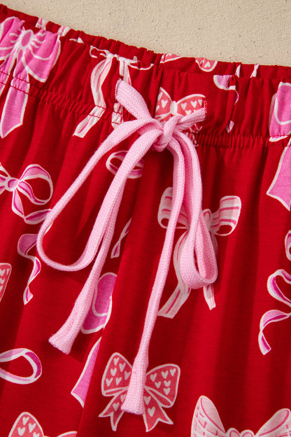 Bow Tie Shirt and Pants Pajama Set