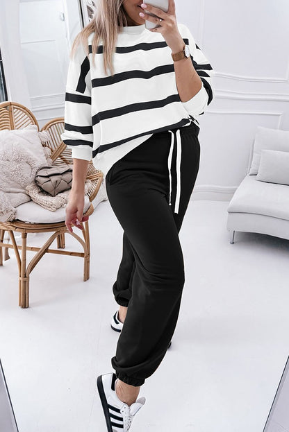 Stripe Pullover and Jogger Pants Set