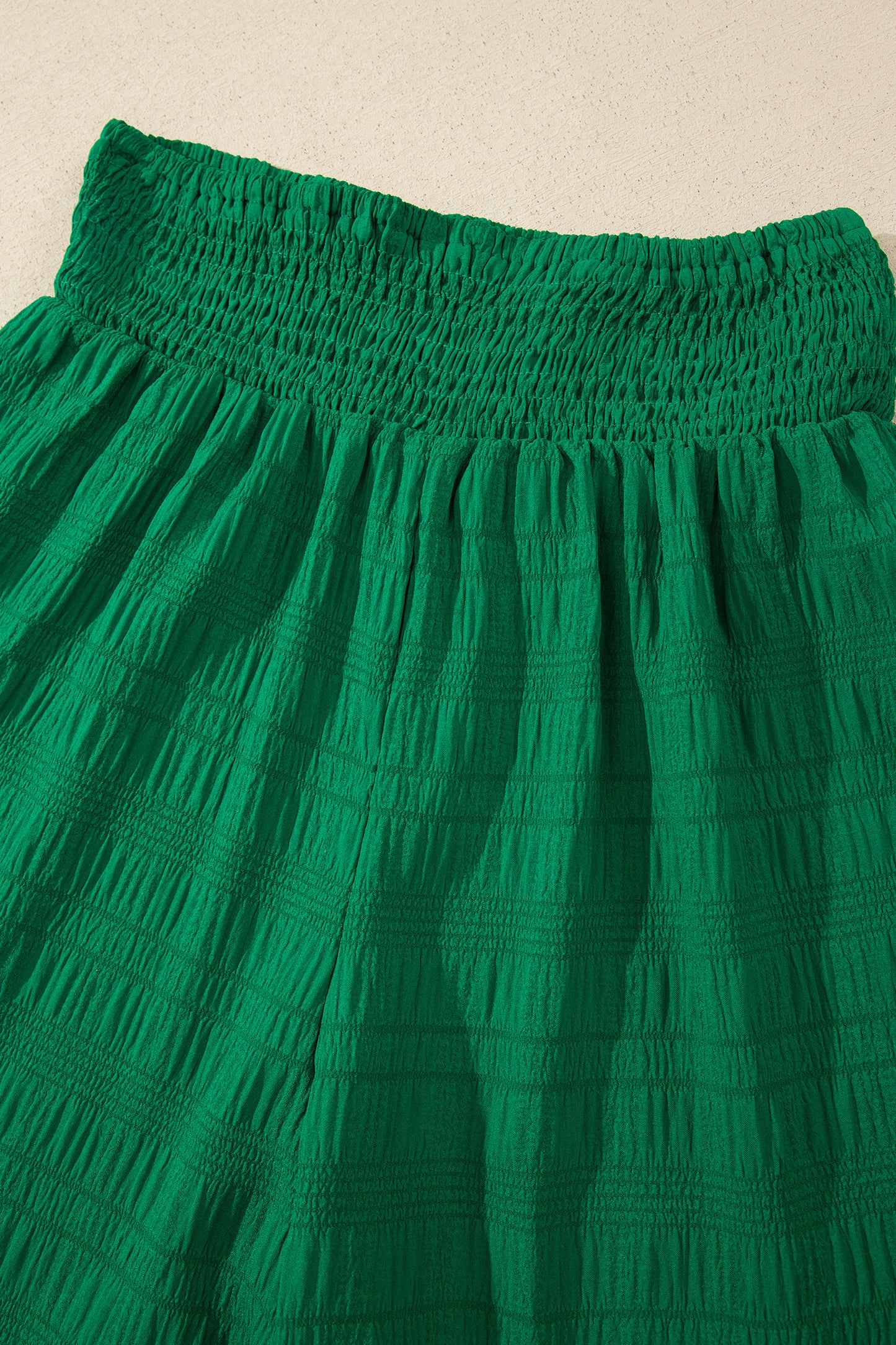 Solid Textured Square Neck Top & Shorts Set