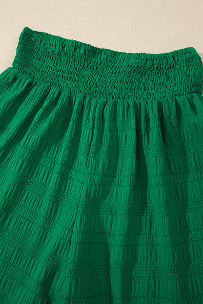 Solid Textured Square Neck Top & Shorts Set