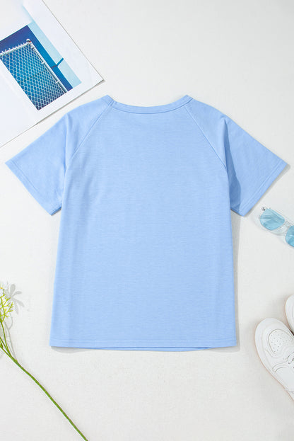 Stripe Patch Front Short Sleeve Tee