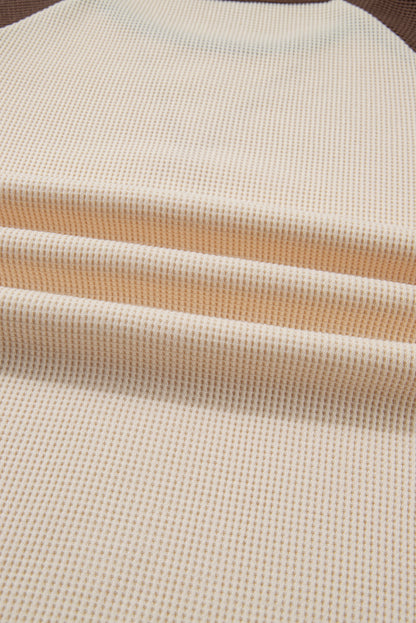 Floral Patchwork Colorblock Raglan Long Sleeve Top