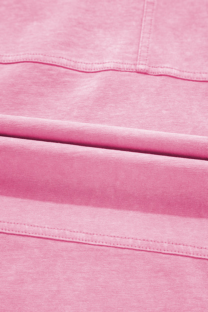 Mineral Wash Reverse Seam Drawstring Elastic Waist Pants