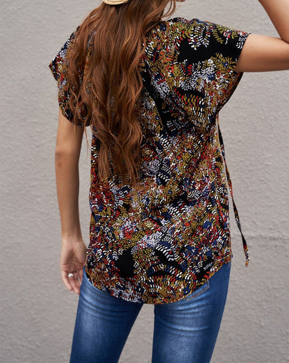 Floral Short Sleeve Blouse