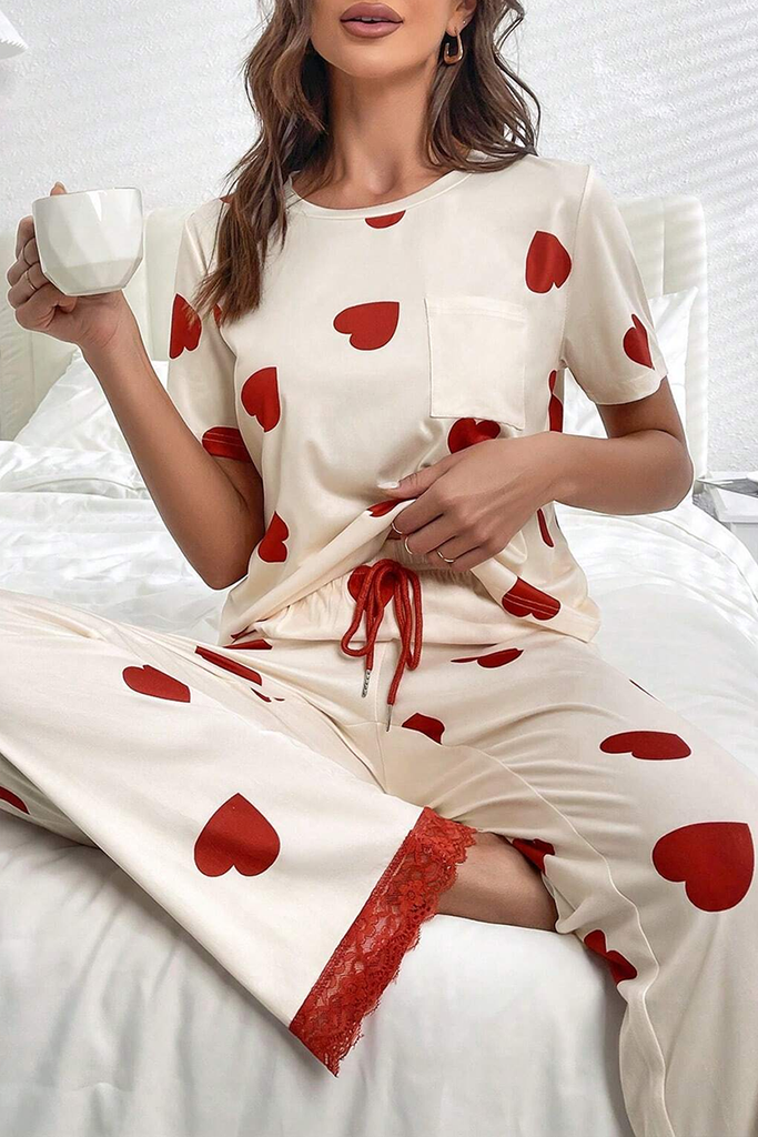 Heart Tee and Pants Pajama Set