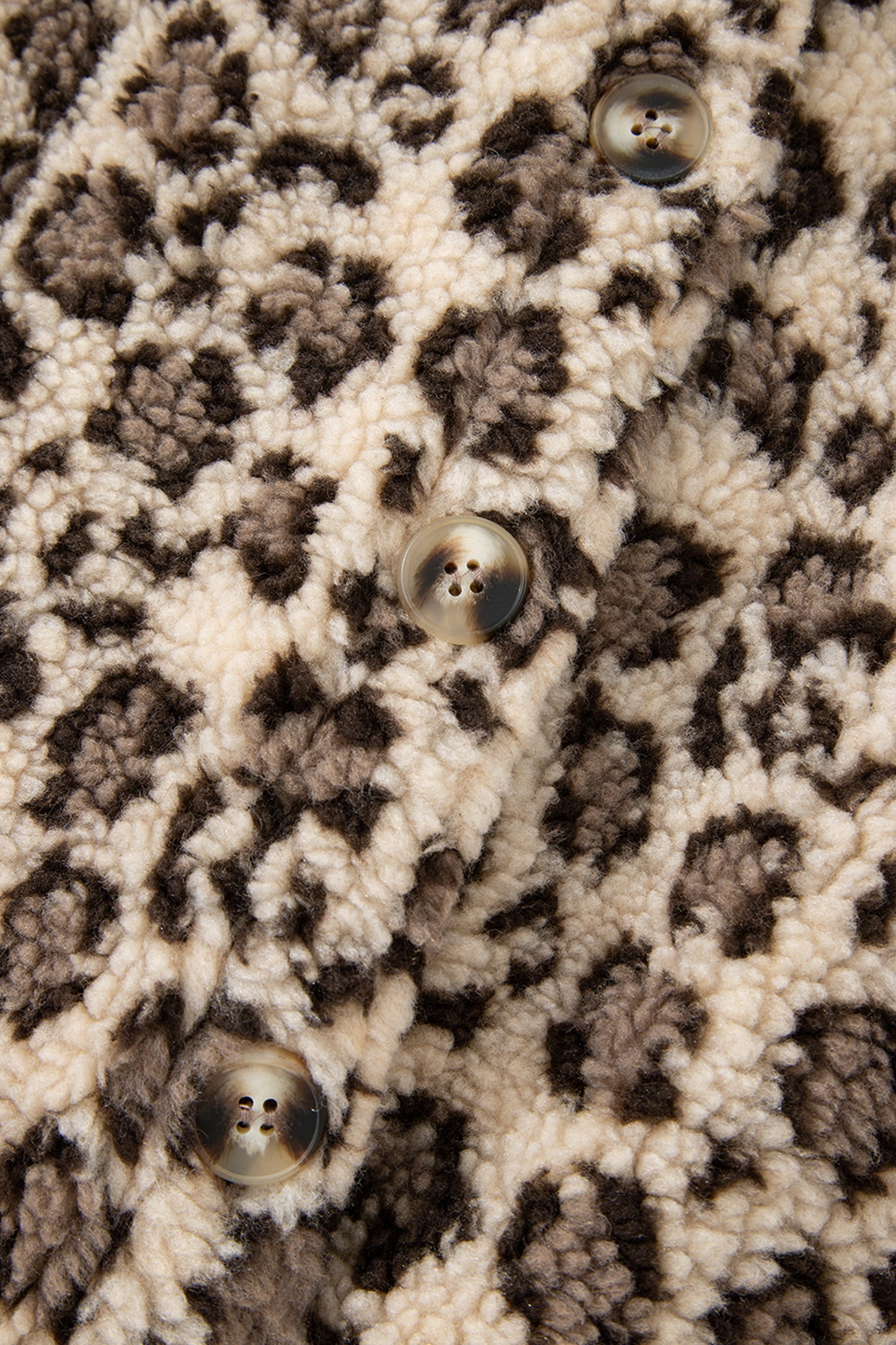 Leopard Sherpa Patchwork Flap Pocket Buttoned Jacket