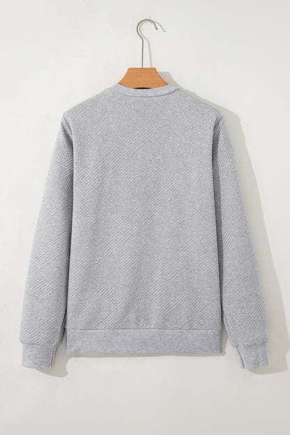 Textured Half-Zip Long Sleeve Sweatshirt