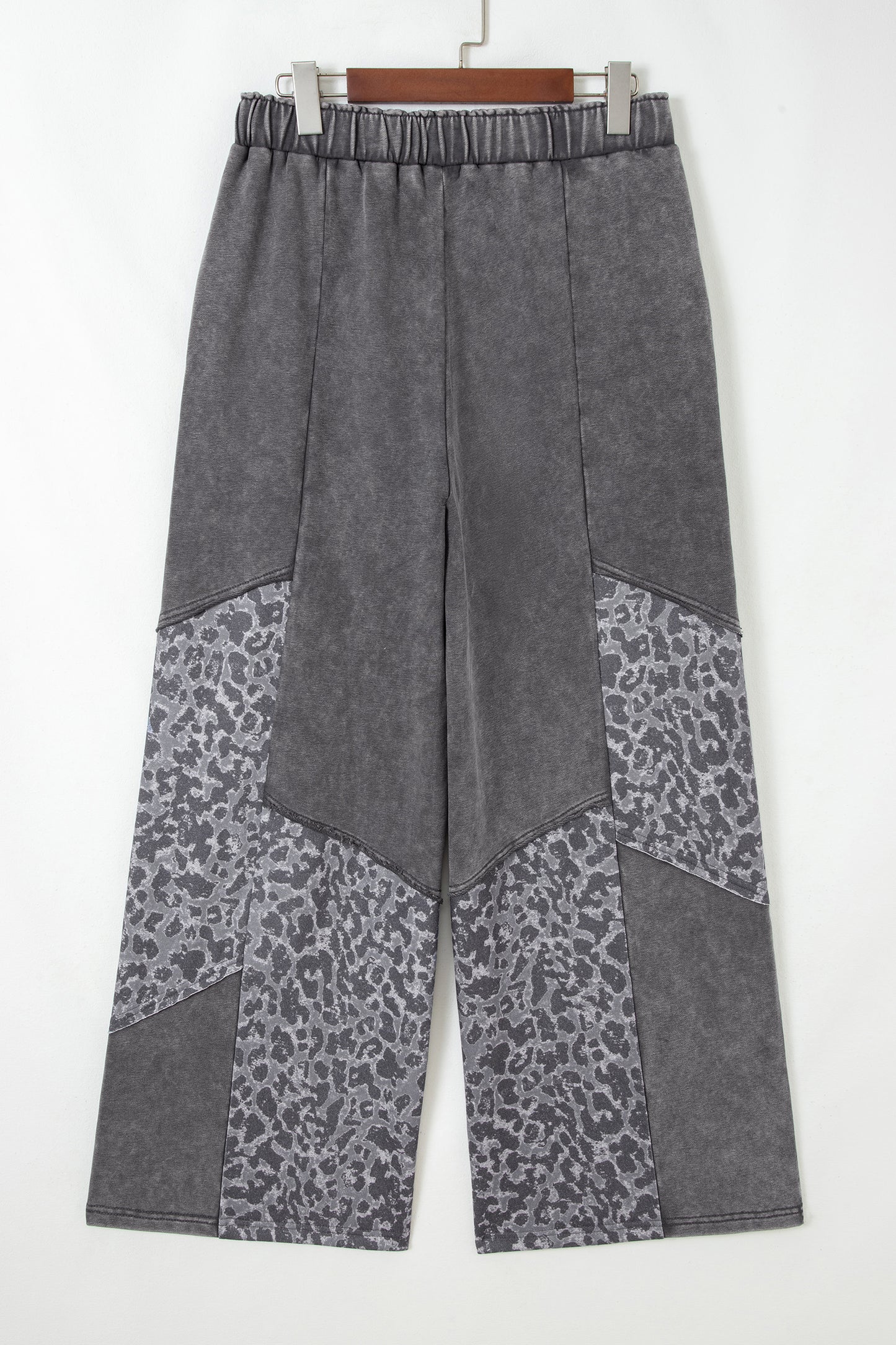 Leopard Patchwork Mineral Wash High Waist Pants