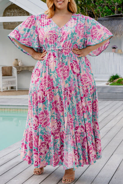 Floral Tiered Maxi Dress Plus Size