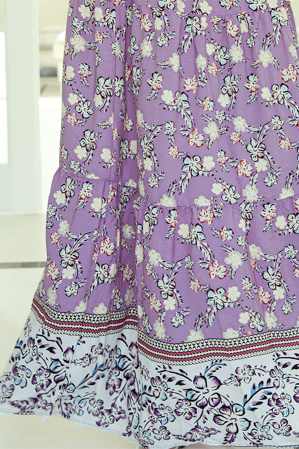 Floral Shirred Waist Maxi Skirt