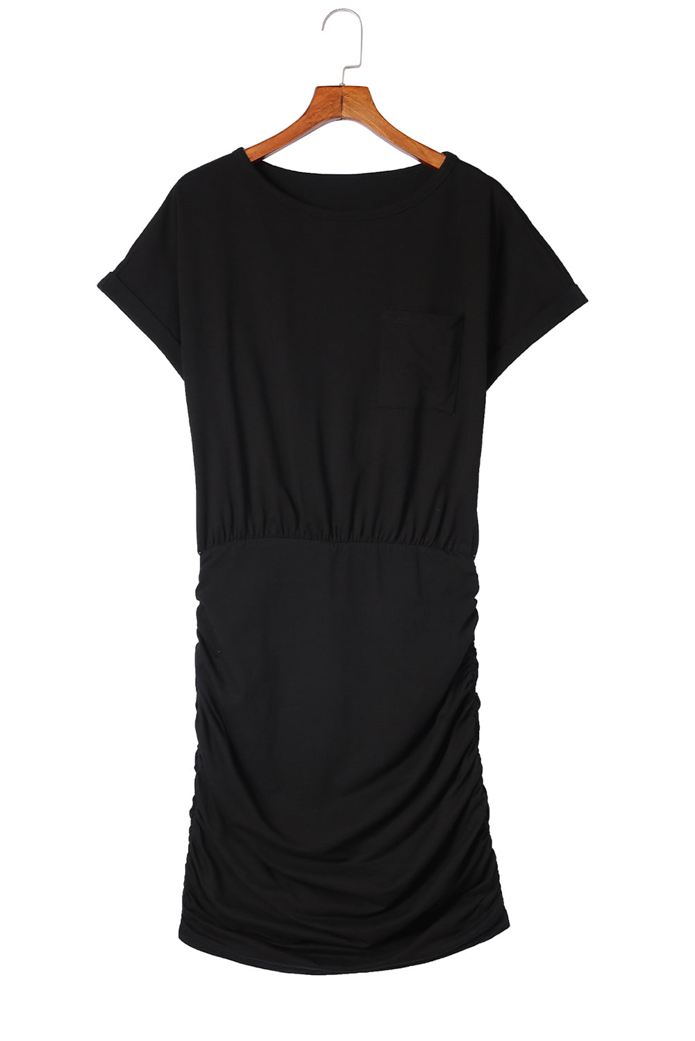 Ruched Short Sleeve Bodycon Dress