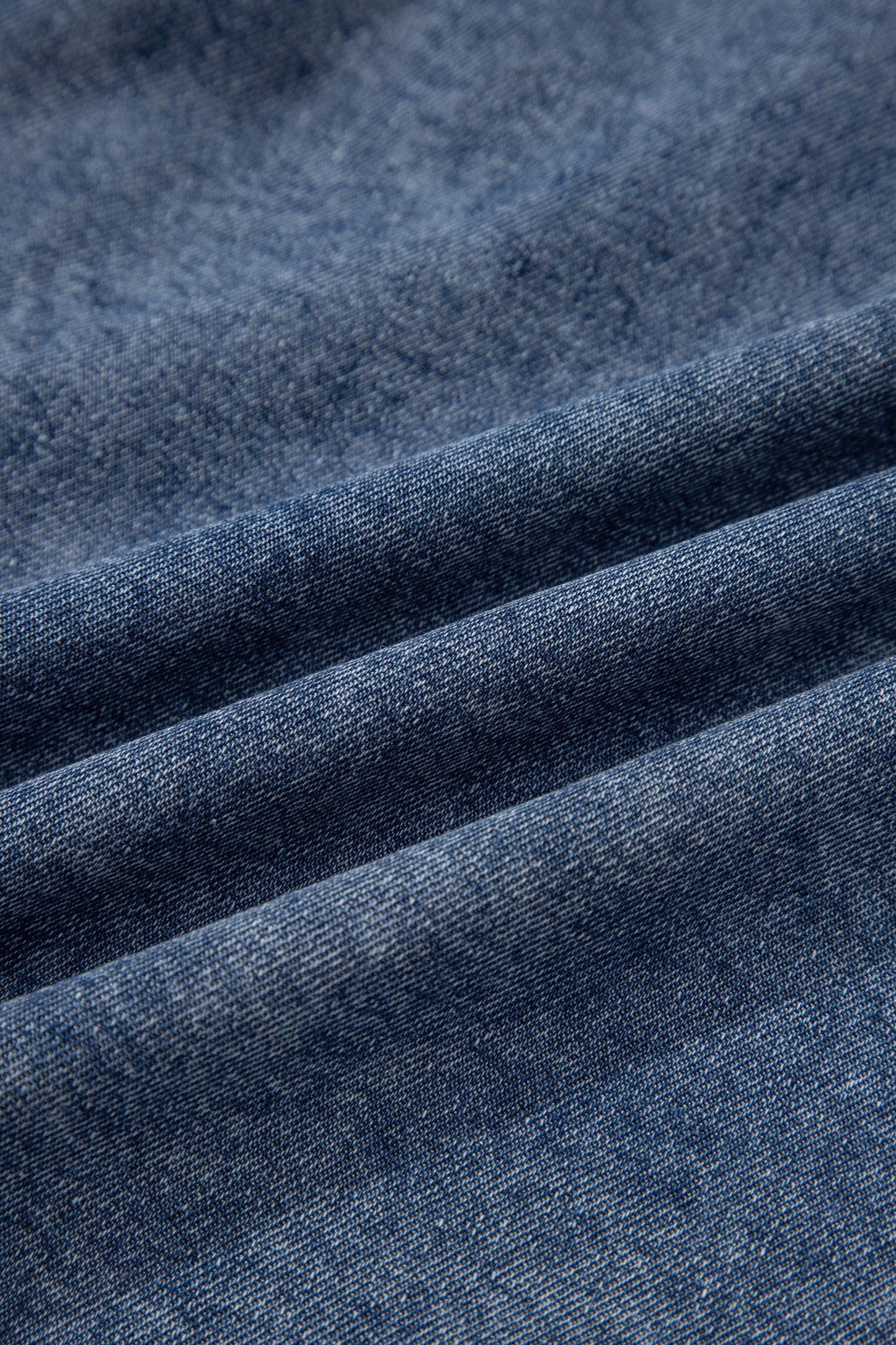 Denim Buttoned Flap Pocket Cuffed Short Sleeve Shirt