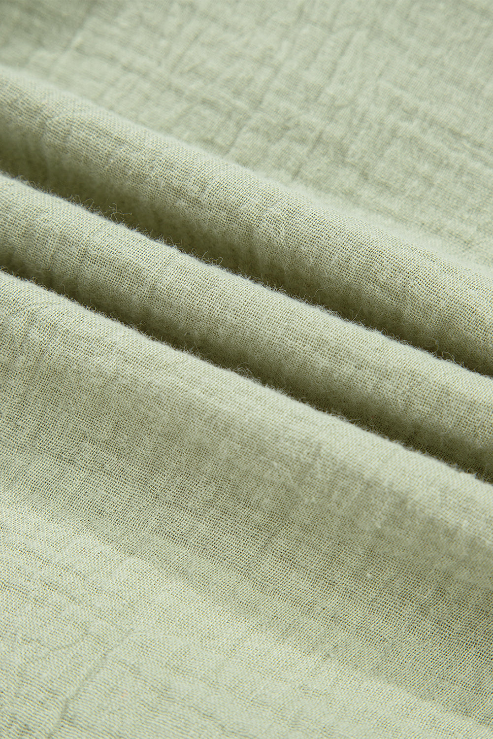 Solid Tie Front V-Neck Ruffle Trim Blouse