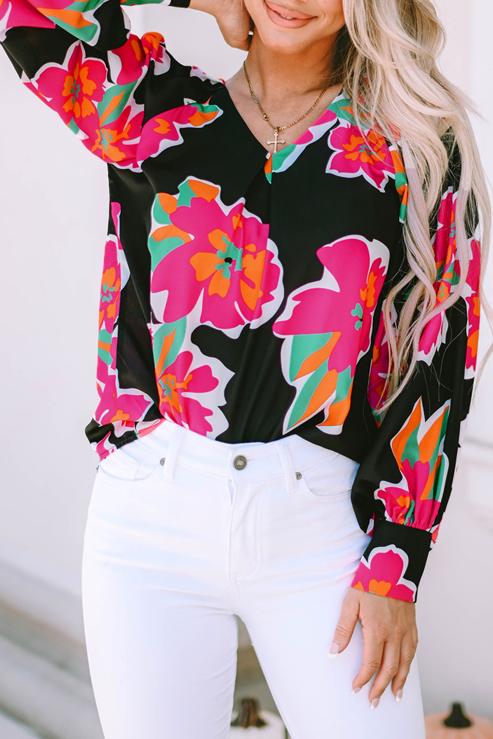 Floral Puff Sleeve Blouse