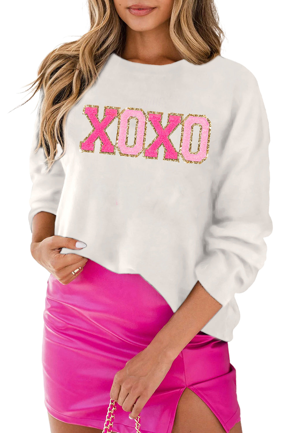 XOXO Heart Round Neck Sweater