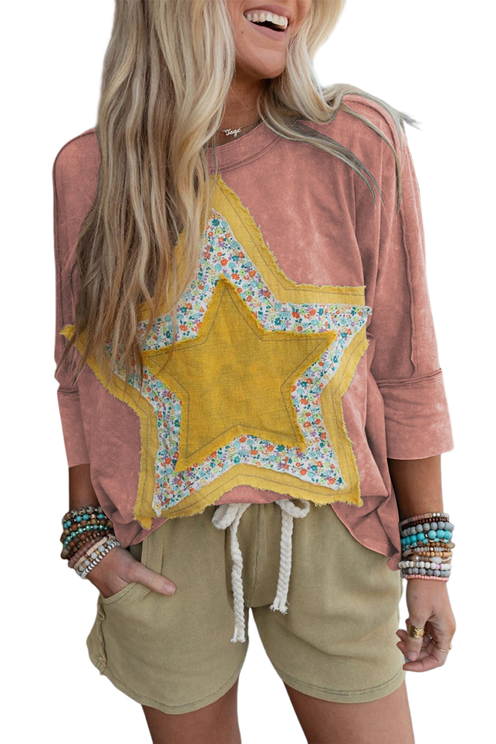 Floral Star Reverse Seam Top