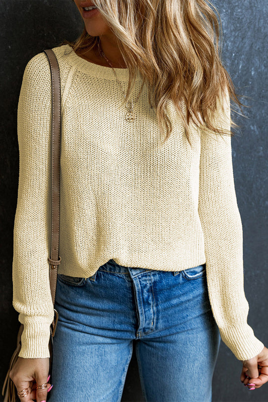 Everyday Casual Solid Knit Sweater