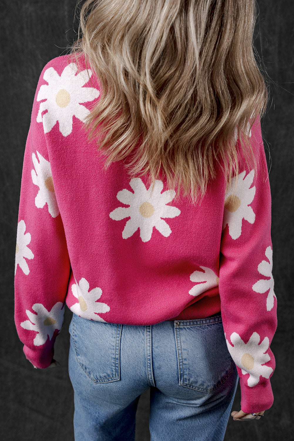 Floral Crewneck Long Sleeve Sweater