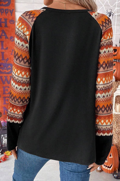 Aztec Raglan Long Sleeve Tee