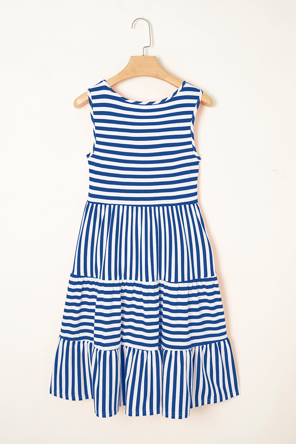 Stripe Scoop Neck Sleeveless Mini Dress