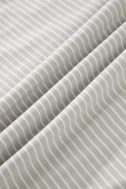 Stripe Dolman Sleeve Polo Shirt & Drawstring Shorts Set