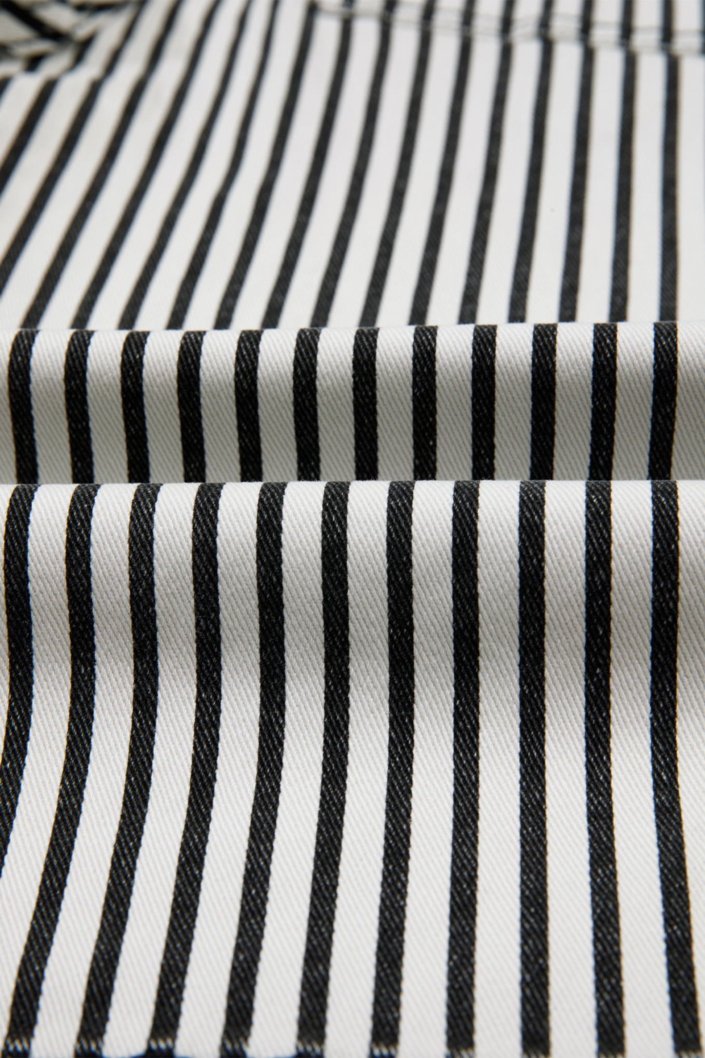 Stripe Denim High Waist Patch Pocket Jeans