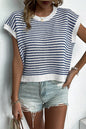 Stripe Ribbed Knit Sweater Top