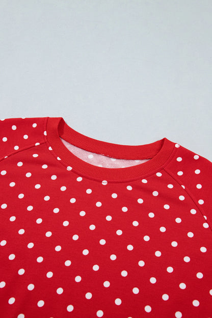 Polka Dot Long Sleeve Top & Wide Leg Pant Set