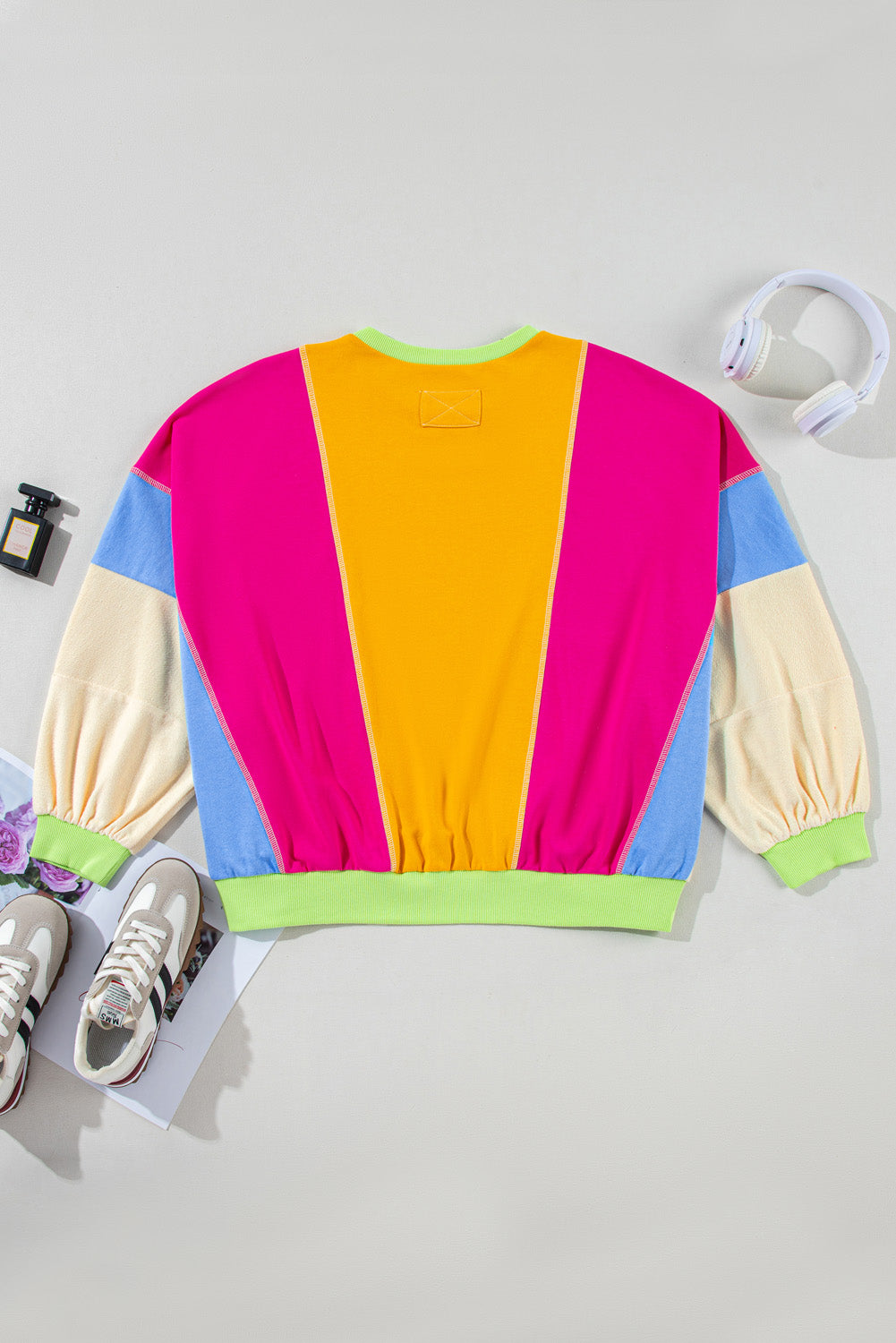 Colorblock Reverse Seam Sweatshirt Plus Size