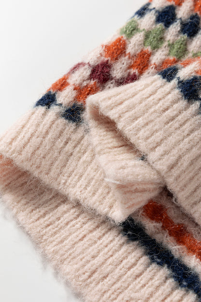 Stripe Dotty Knit Drop Shoulder Sweater