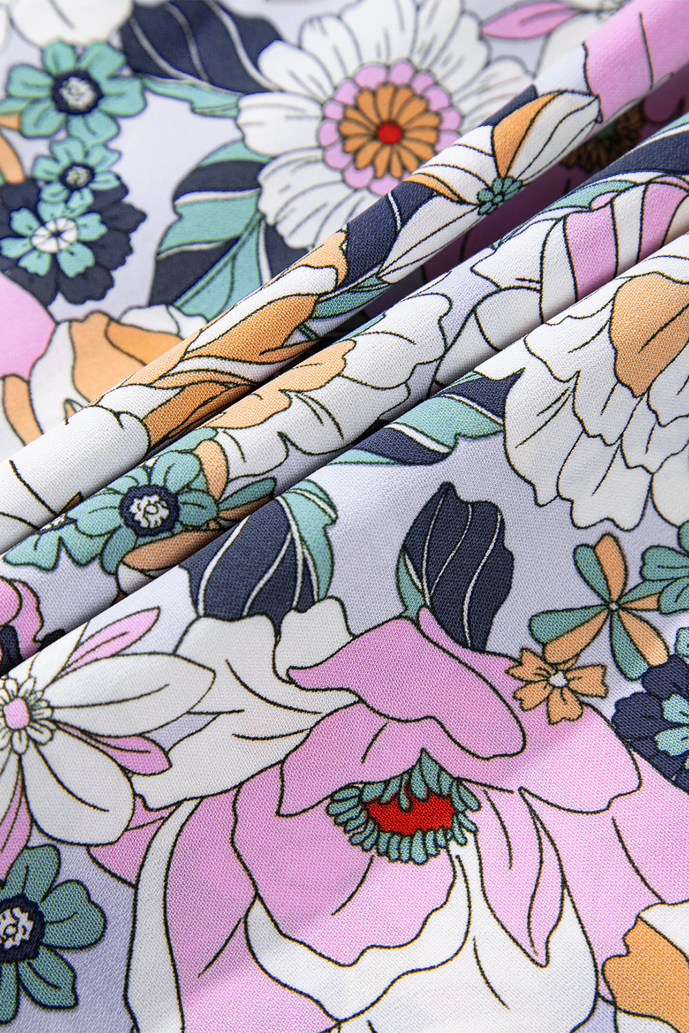 Boho Floral Tiered Side Slit Maxi Skirt