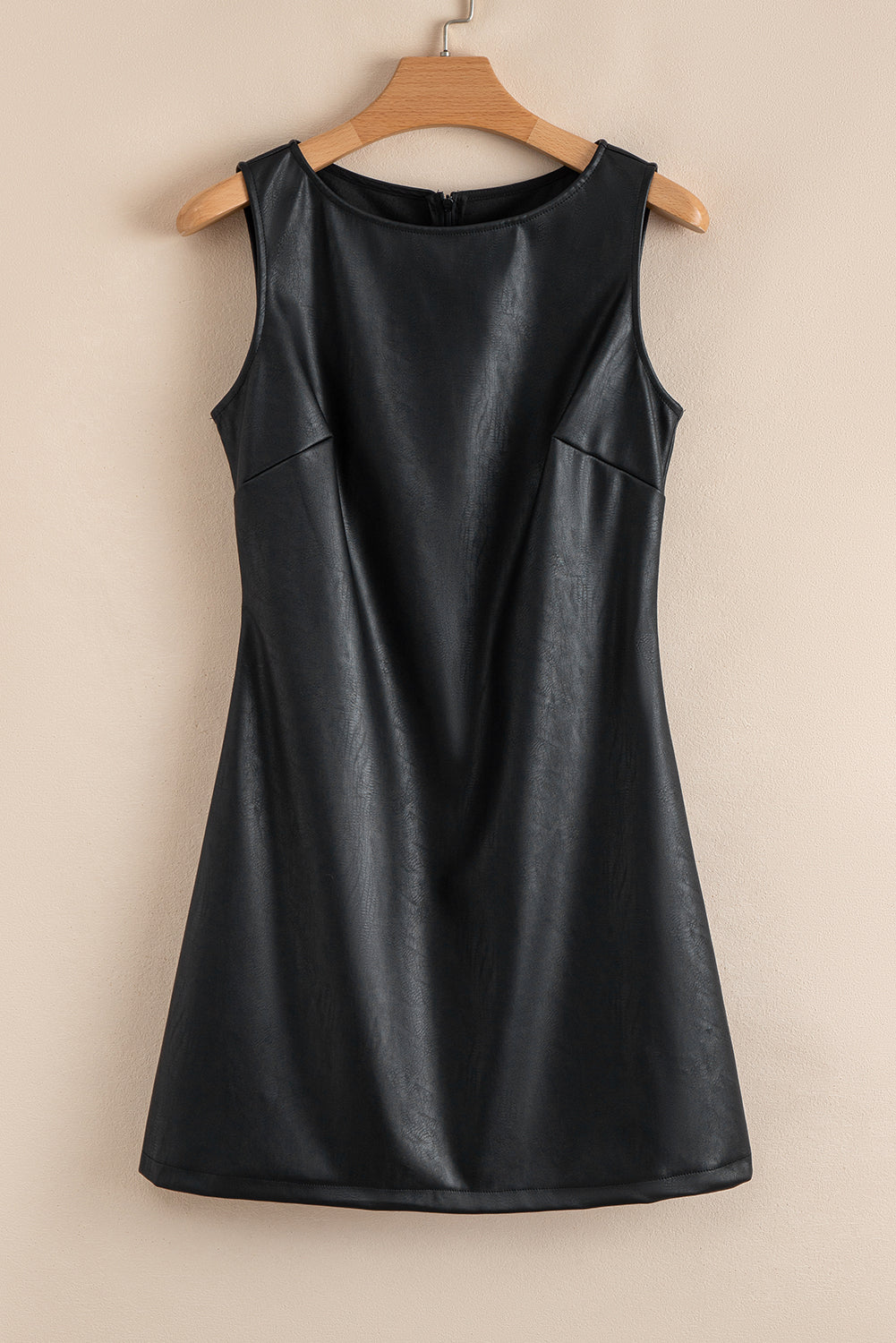 Vegan Leather Sleeveless Mini Dress