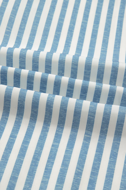 Plus Size Leopard Stripe Patchwork Button-Up Shirt