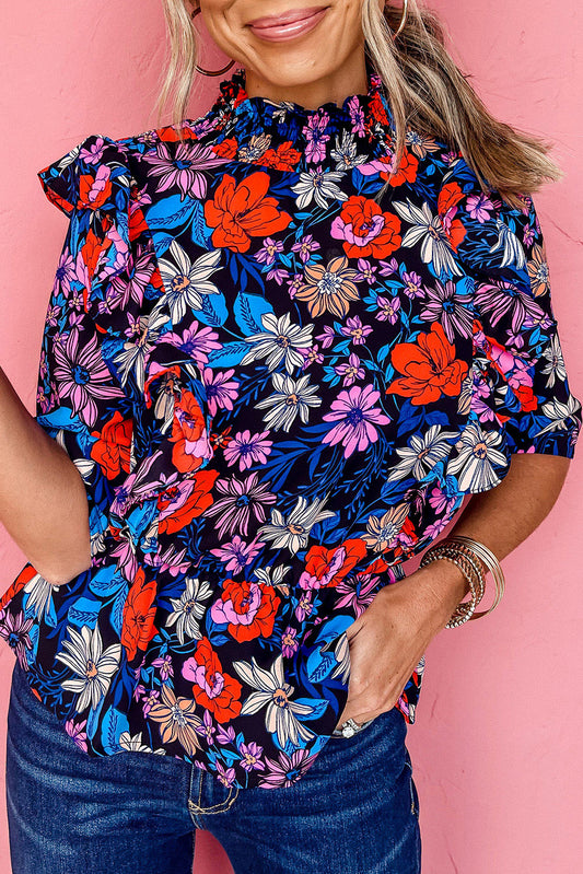 Floral Ruffle Peplum Top