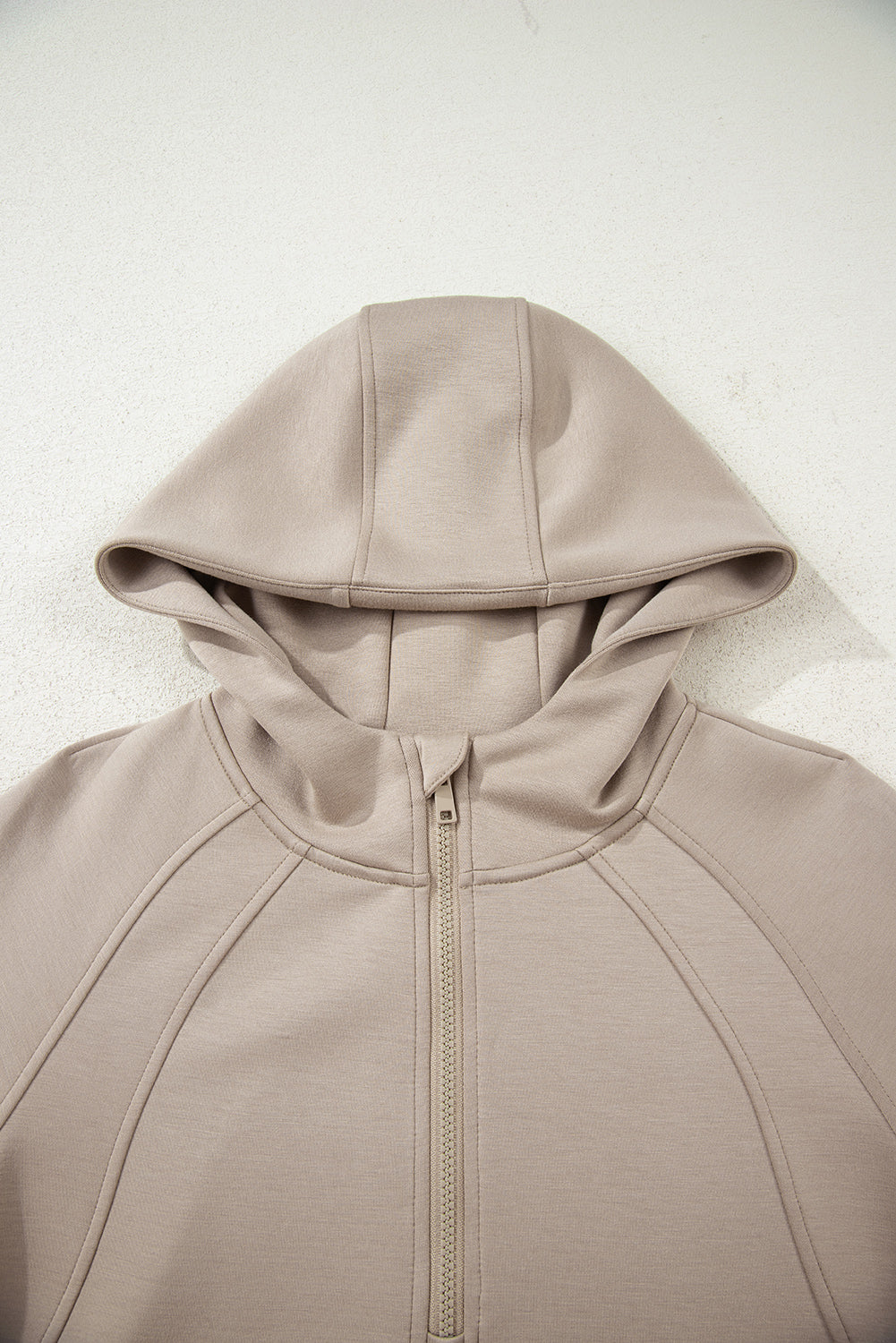 Solid Half-Zip Hoodie and Pants Set