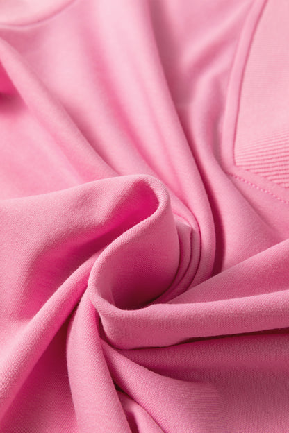 Solid V-Neck Tee and Drawstring Pants Set