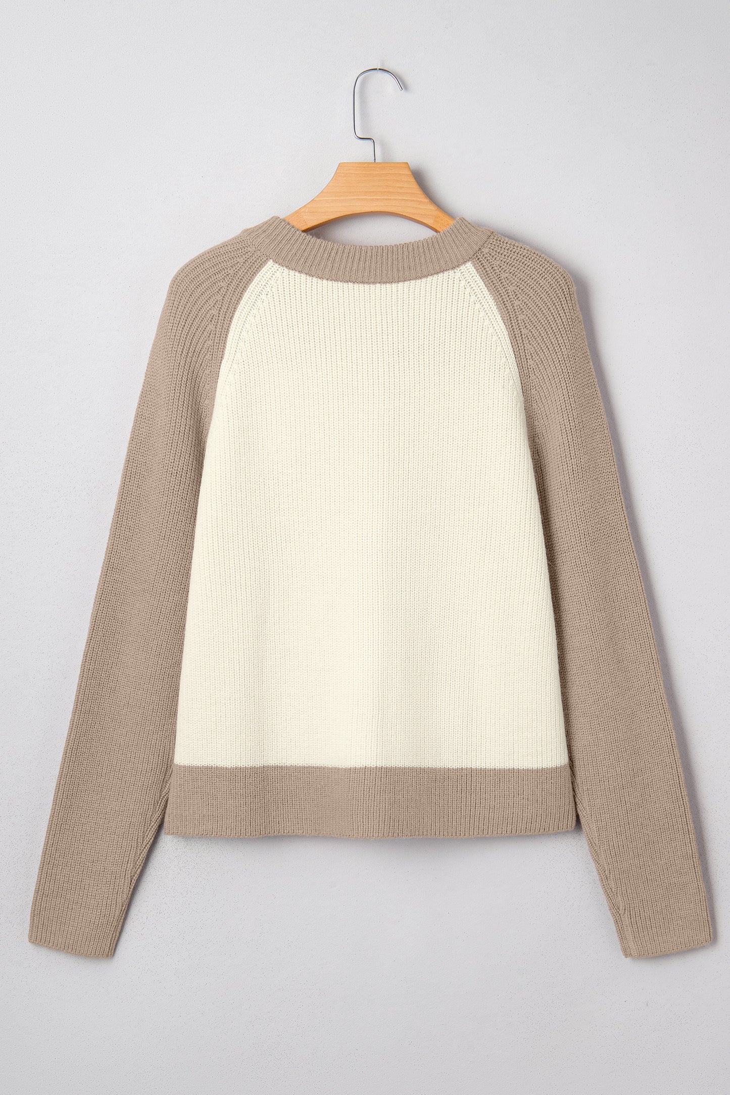 Colorblock Ribbed Knit Buttoned Sweater Cardigan