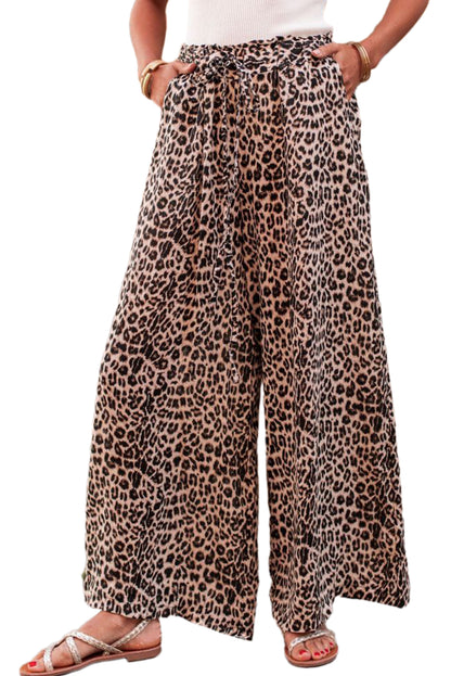 Boho Leopard Wide Leg Pants