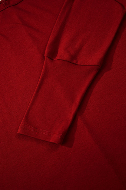 Solid Extended Cuff Long Sleeve Top