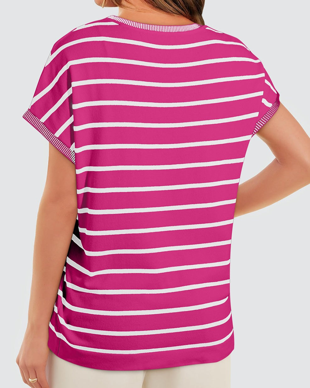 Stripe Bat Sleeve T-Shirt